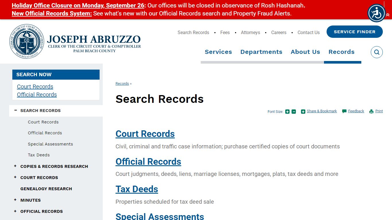 Search Records | Clerk of the Circuit Court & Comptroller, Palm Beach ...